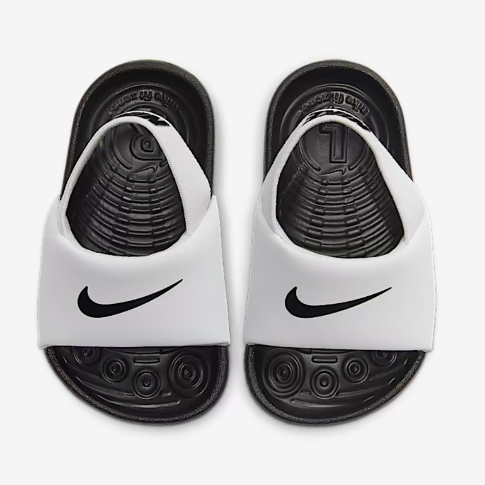 Nike Kawa Black and White Slide Sandals